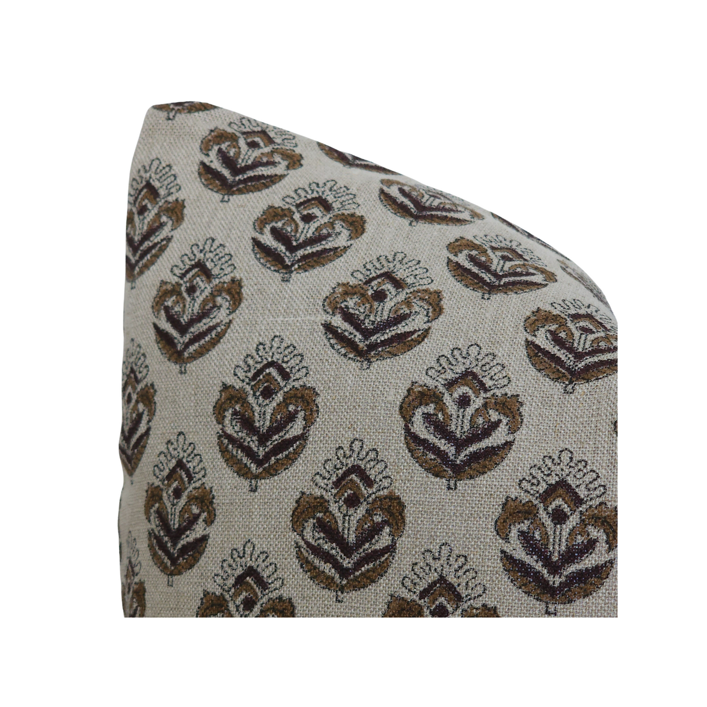 "Dorothy" Linen Blockprint Throw Pillow