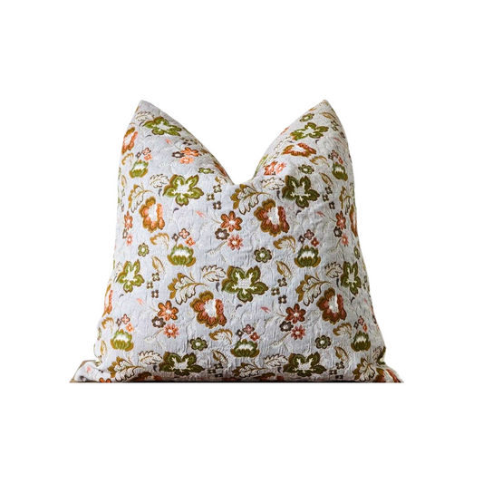 DAISY || Vintage Embroidered Floral Pillow Cover (RTS)