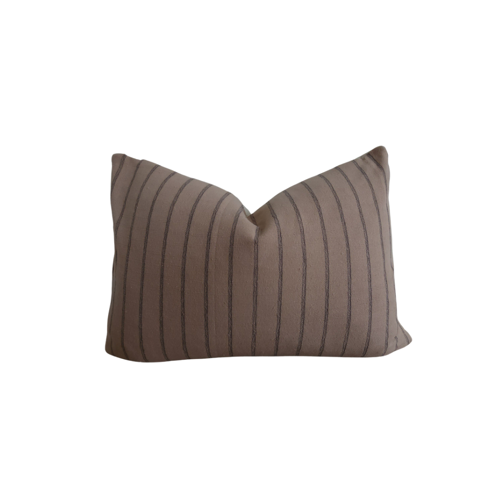 "Sandstone" Natural Striped Throw Pillow