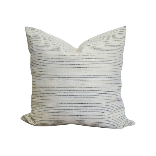 BRETT || High Texture White Pillow Cover With A Blue Stripe Pattern (RTS)