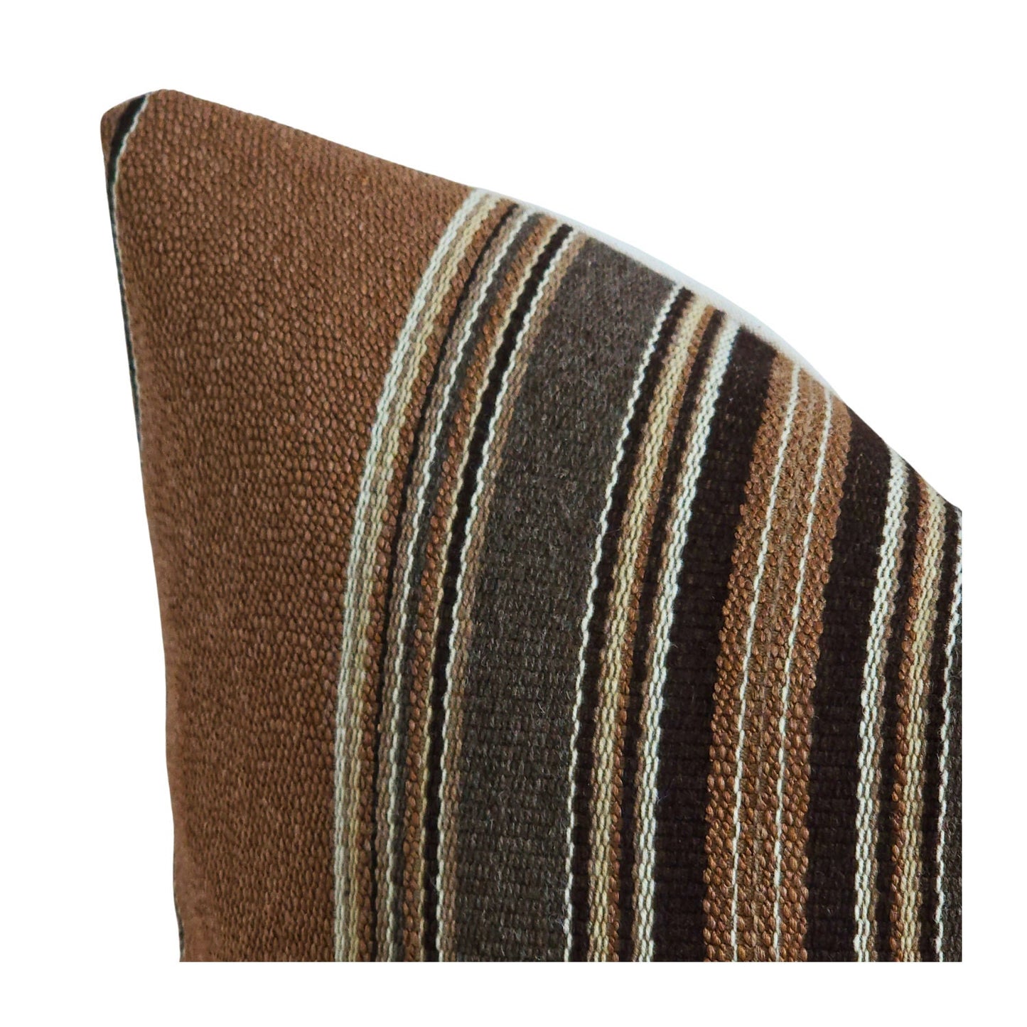 BILLIE || Asymmetrical brown Striped Throw Pillow, amber interiors inspired pillow, black, grey and beige pillow. Earthy pillows