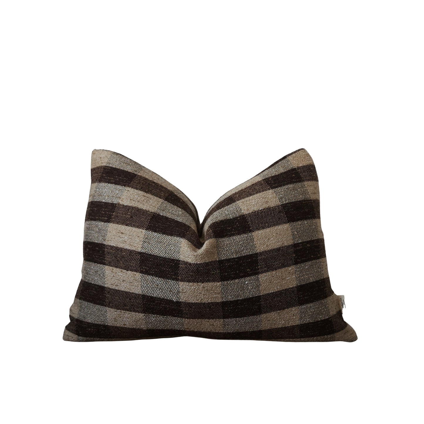 JACK || Brown and Tan Check Throw Pillow Cover. Warm Toned Check Throw Pillow, Brown Plaid Textured Throw Pillow Cover.