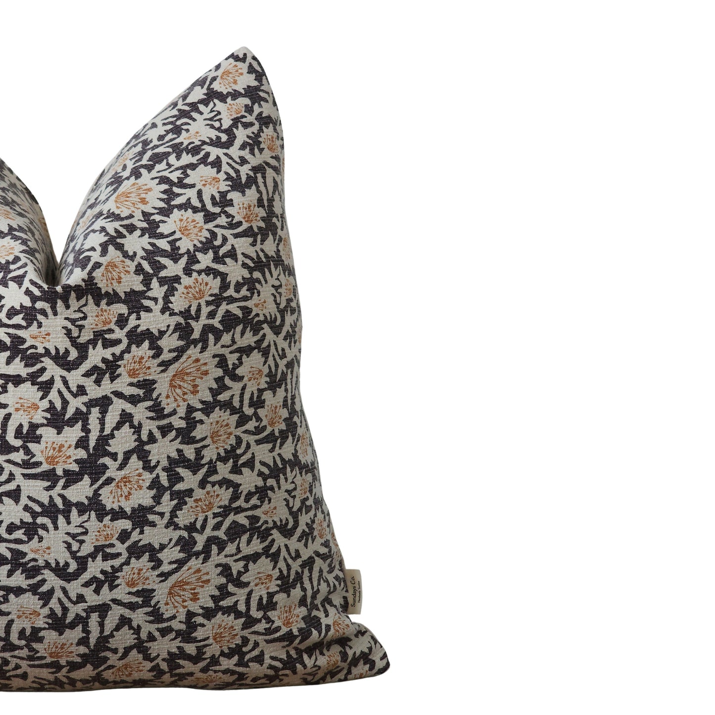 MABEL || Navy Blue and Rust Floral Throw Pillow "Mabel"