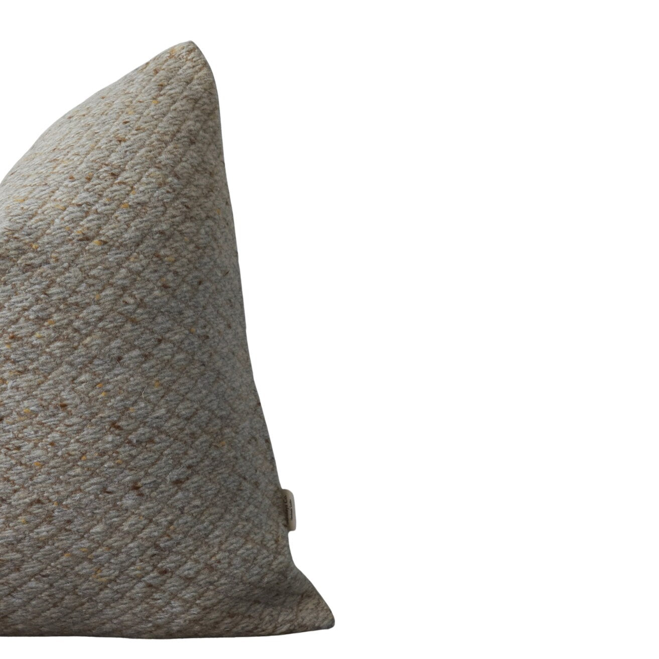 OLLIE || Organic Neutral Wool Throw Pillow, High Textured Check Pattern Throw Pillow Cover