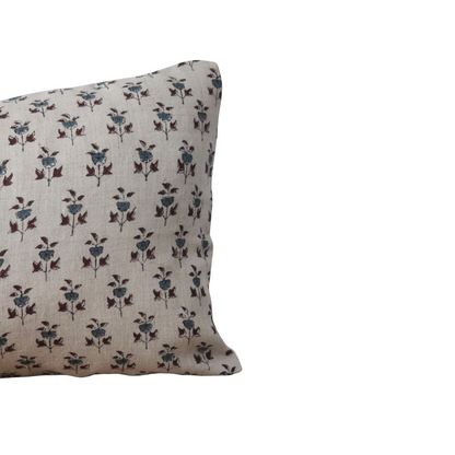 BECKETT || Hand Block Printed Floral Throw Pillow Cover