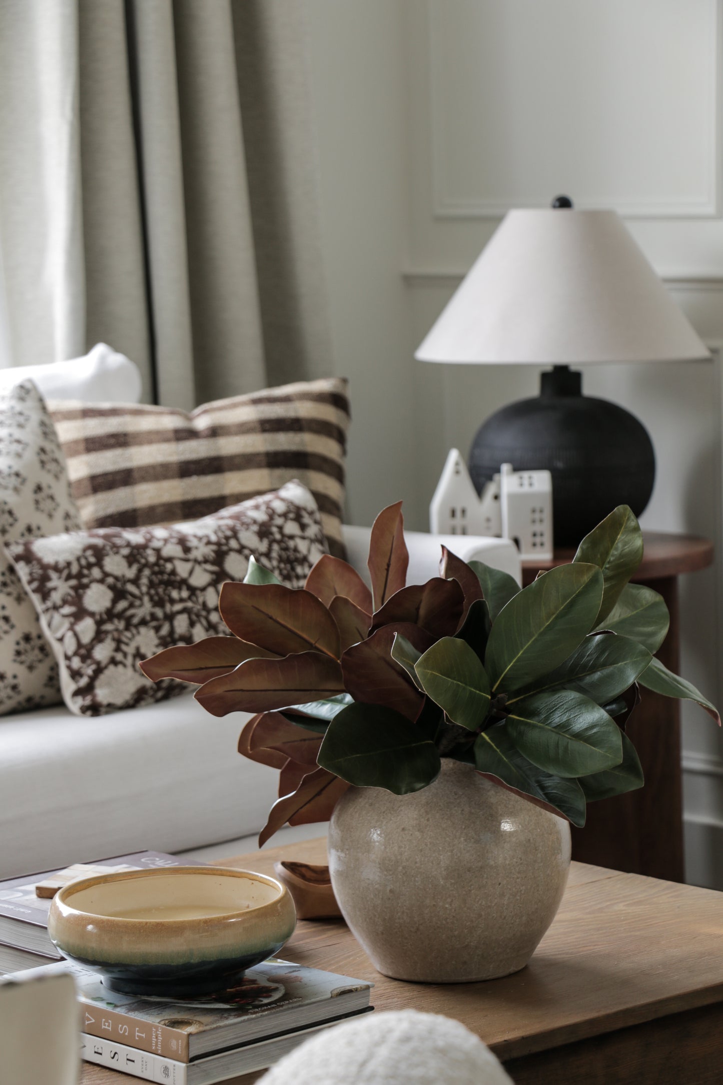 JACK || Brown and Tan Check Throw Pillow Cover. Warm Toned Check Throw Pillow, Brown Plaid Textured Throw Pillow Cover.