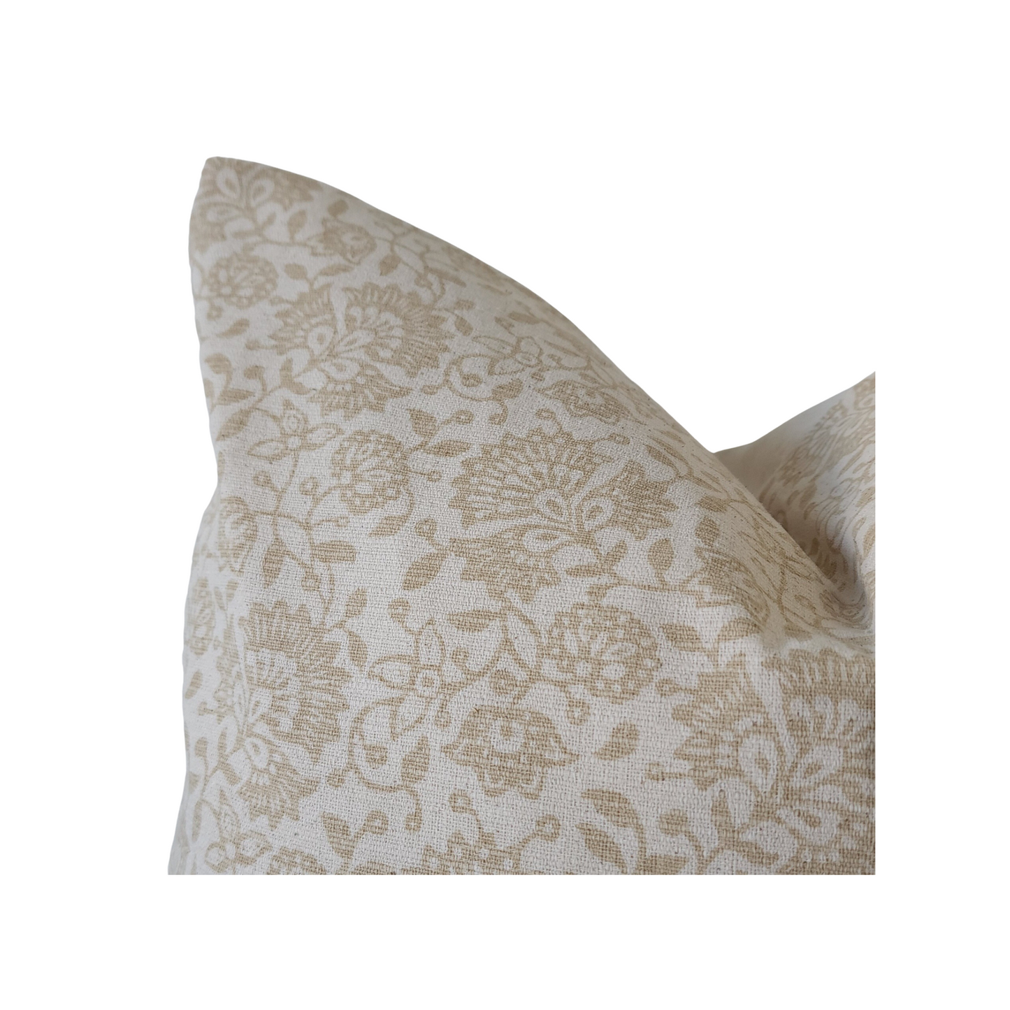 "Margot" Neutral Floral Print Throw Pillow